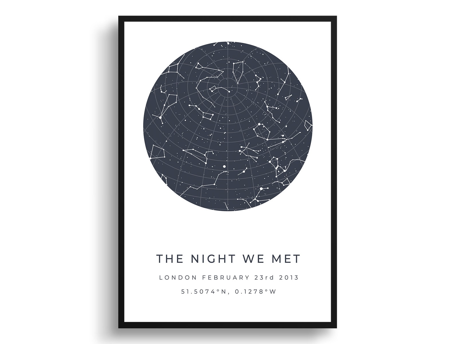 Classic White Background Custom Star Map - Personalized Constellation Map Print Framed & Unframed Wall Art 19 Classic White Background Custom Star Map - Personalized Constellation Map Print Framed & Unframed Wall Art - Image 17