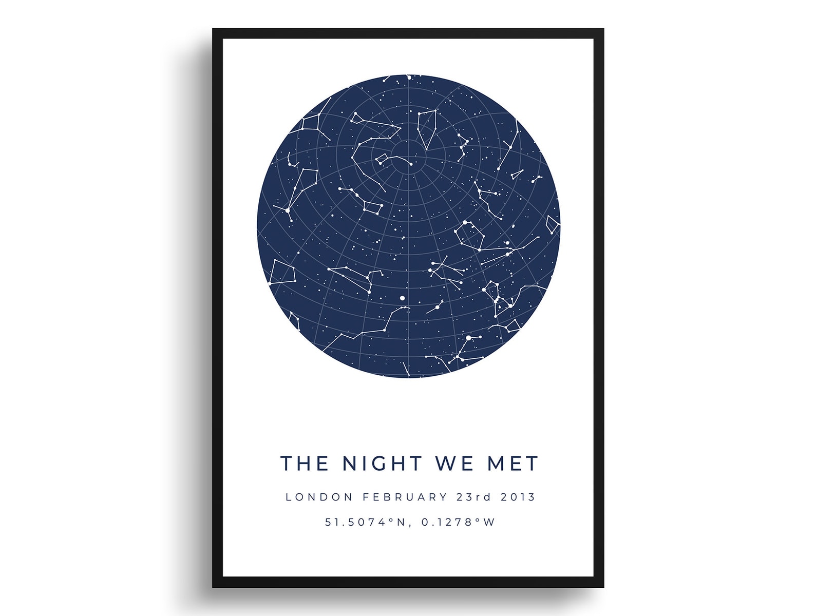 Classic White Background Custom Star Map - Personalized Constellation Map Print Framed & Unframed Wall Art 20 Classic White Background Custom Star Map - Personalized Constellation Map Print Framed & Unframed Wall Art - Image 18
