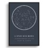 white text solid colour a star was born print front view white
