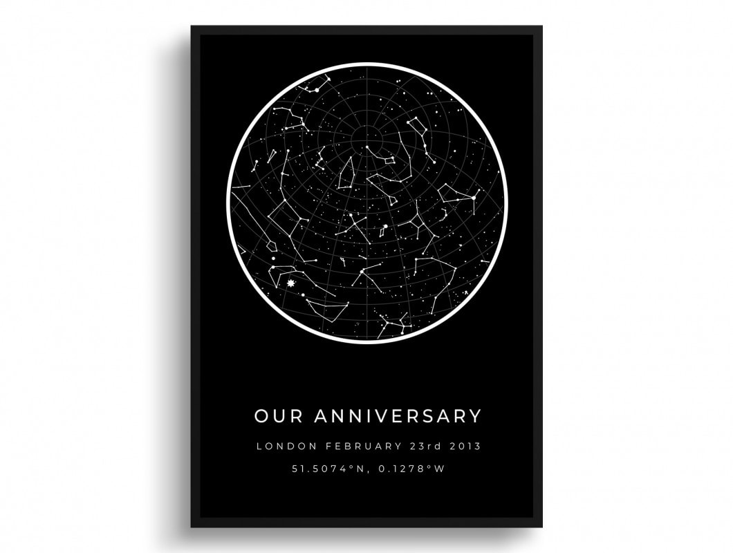 Custom White On Pink Star Map Phone Case - Personalized Constellation Map 8 white text solid colour our anniversary print front view white