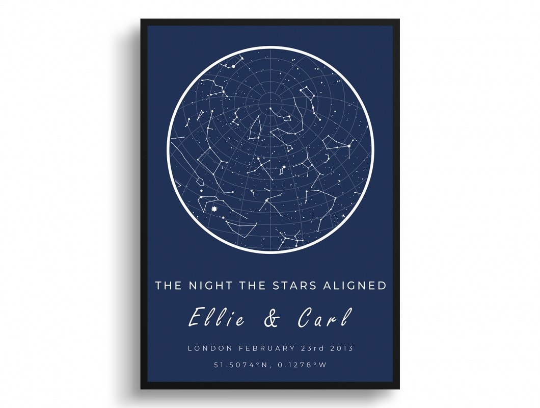 Custom White On Pink Star Map Phone Case - Personalized Constellation Map 7 white text solid colour two lines navy print front view white