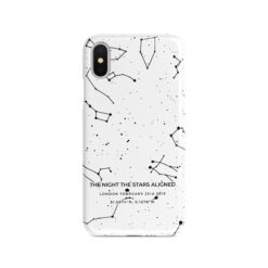 Custom Black On White Star Map Phone Case - Personalized Constellation Map