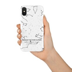 Custom Black On White Star Map Phone Case - Personalized Constellation Map 6 phone case black on white starmap in hand