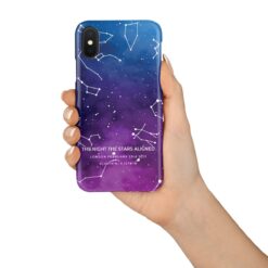 Custom Sky Blue Purple Star Map Phone Case - Personalized Constellation Map 7 phone case sky blue purple starmap in hand
