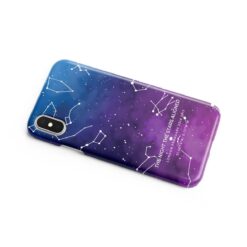 Custom Sky Blue Purple Star Map Phone Case - Personalized Constellation Map 6 phone case sky blue purple starmap side