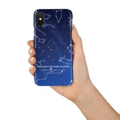 Custom Sky Blue Star Map Phone Case - Personalized Constellation Map 7 phone case sky blue starmap in hand