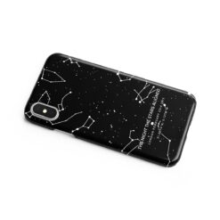 Custom White On Black Star Map Phone Case - Personalized Constellation Map 6 phone case white on black starmap side