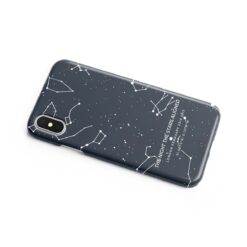 Custom White On Graphite Star Map Phone Case - Personalized Constellation Map 6 phone case white on graphite starmap side