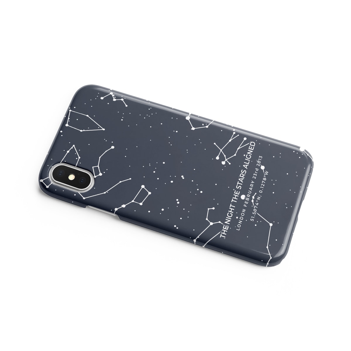 Custom White On Graphite Star Map Phone Case - Personalized Constellation Map 4 Custom White On Graphite Star Map Phone Case - Personalized Constellation Map - Image 2