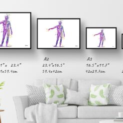 Body Watercolour Print Human Muscular System Anatomy Medical Doctor Office Clinic Wall Art 13 paint splash medical body landscape framed art print size comparison