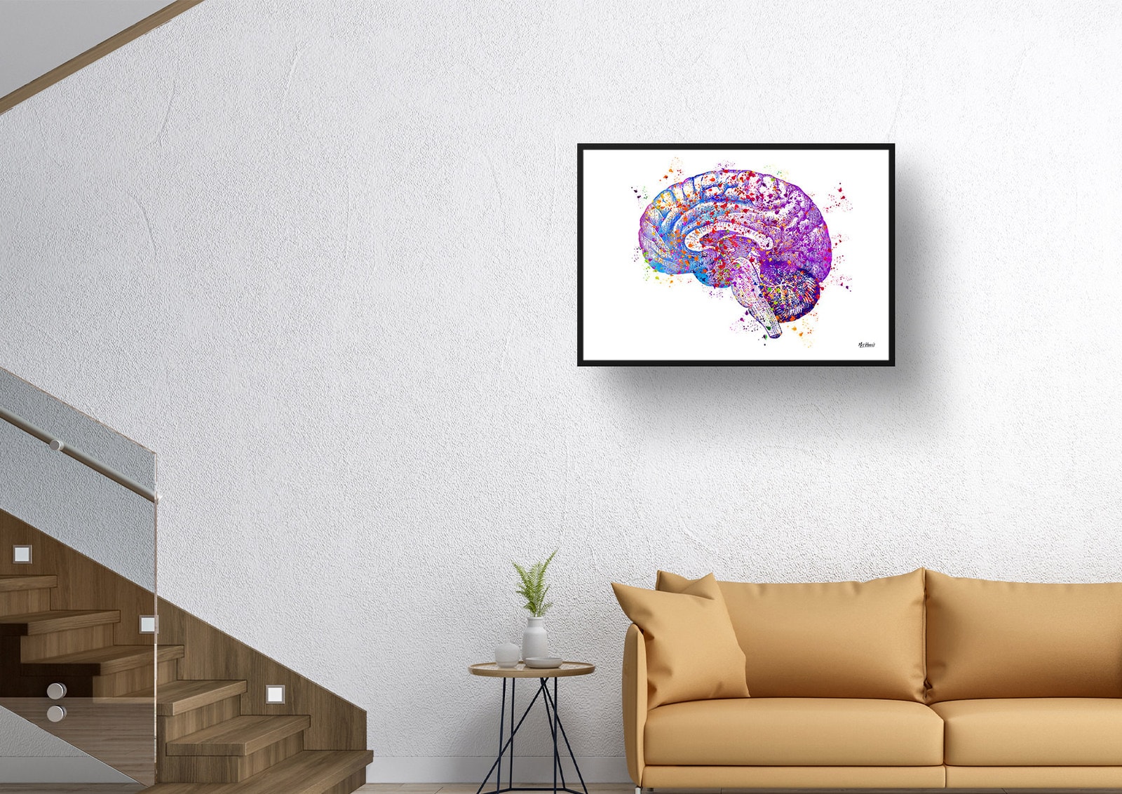 Brain (Side View) Watercolour Print Human Neurology Medical Doctor Office Clinic Wall Art 6 Brain (Side View) Watercolour Print Human Neurology Medical Doctor Office Clinic Wall Art - Image 4