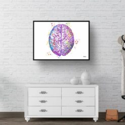 paint splash medical brain top landscape framed art print 40x28 hall