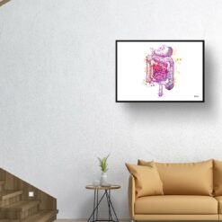 Digestive System Watercolour Print Medical Doctor Office Clinic Wall Art 11 paint splash medical digestive system landscape framed art print 40x28 living room