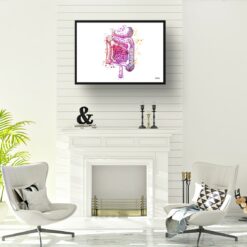 Digestive System Watercolour Print Medical Doctor Office Clinic Wall Art 12 paint splash medical digestive system landscape framed art print a4 office