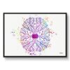 Digital Brain AI Watercolour Print Human Neurology Medical Doctor Office Clinic Wall Art 1 paint splash medical digital brain framed art print front view white