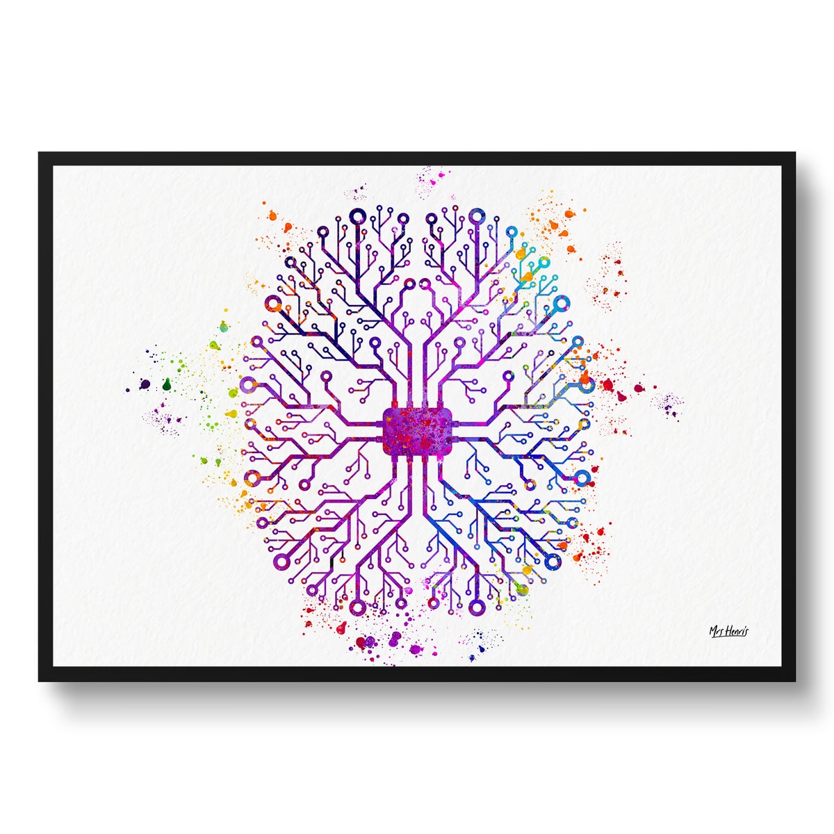 Digital Brain AI Watercolour Print Human Neurology Medical Doctor Office Clinic Wall Art 3 Digital Brain AI Watercolour Print Human Neurology Medical Doctor Office Clinic Wall Art