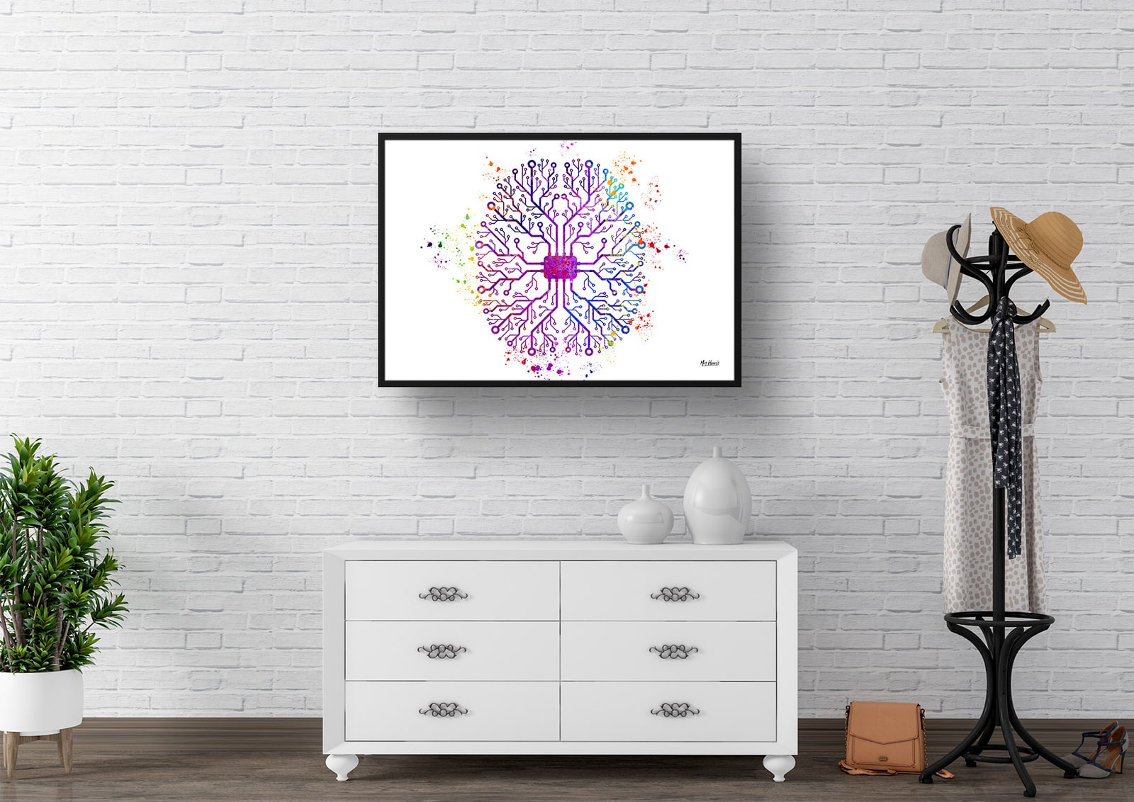 Digital Brain AI Watercolour Print Human Neurology Medical Doctor Office Clinic Wall Art 4 Digital Brain AI Watercolour Print Human Neurology Medical Doctor Office Clinic Wall Art - Image 2