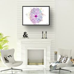 Digital Brain AI Watercolour Print Human Neurology Medical Doctor Office Clinic Wall Art 12 paint splash medical digital brain landscape framed art print a4 office