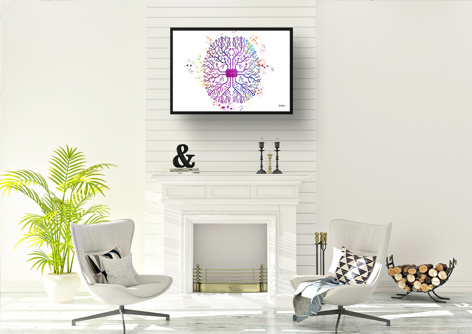 Digital Brain AI Watercolour Print Human Neurology Medical Doctor Office Clinic Wall Art 7 Digital Brain AI Watercolour Print Human Neurology Medical Doctor Office Clinic Wall Art - Image 5