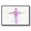 DNA Helix Figure Watercolour Print Human Neurology Medical Doctor Office Clinic Wall Art 1 paint splash medical dna figure framed art print front view white