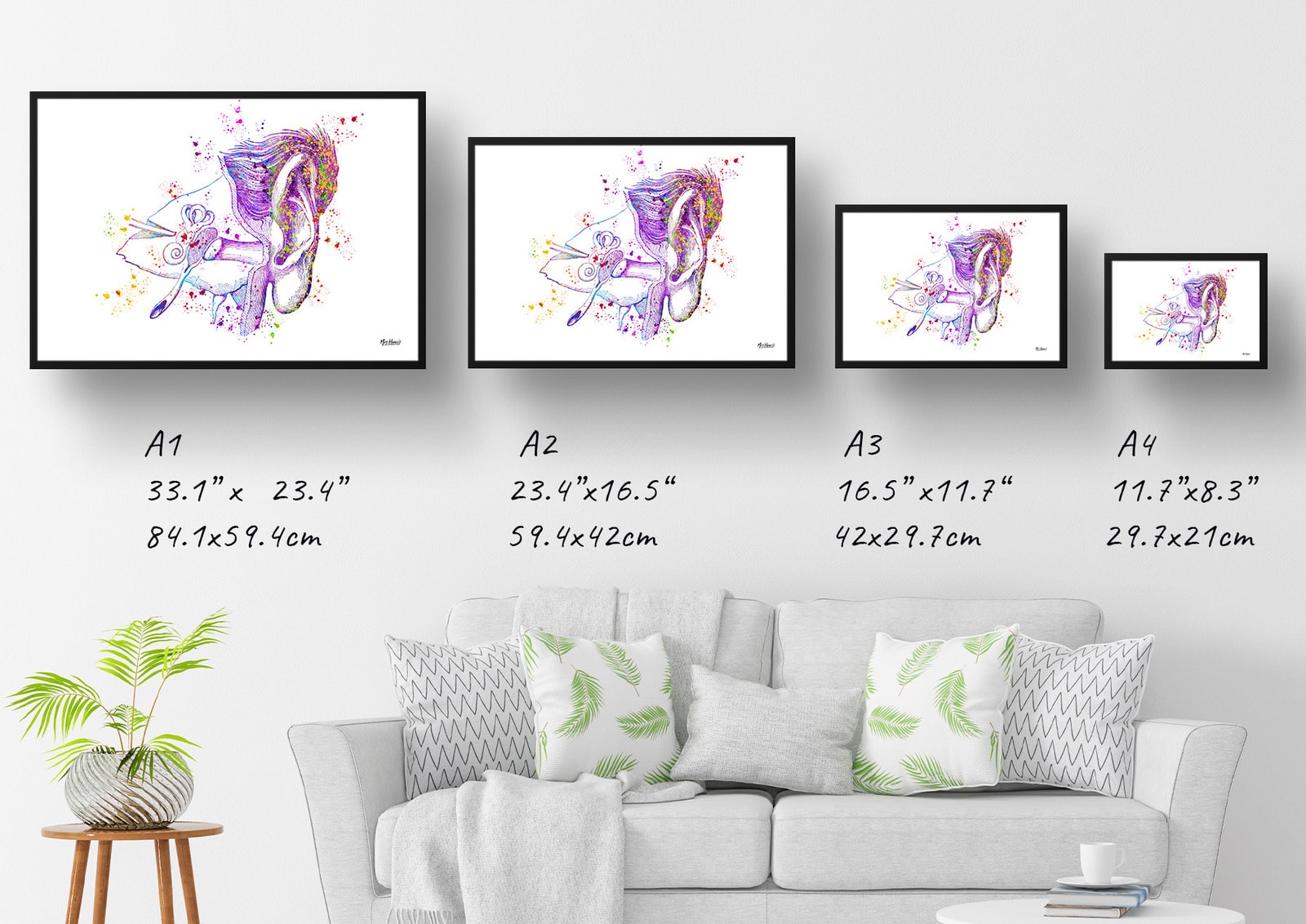 Ear Canal Watercolour Print Audiologist Medical Doctor Office Clinic Wall Art 8 Ear Canal Watercolour Print Audiologist Medical Doctor Office Clinic Wall Art - Image 6