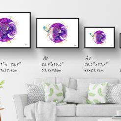 Eye Anatomy Watercolour Print Optician Medical Doctor Office Clinic Wall Art 13 paint splash medical eye landscape framed art print size comparison