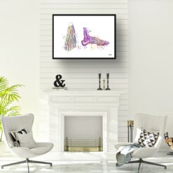 Feet Bones Anatomy Watercolour Print Foot Medical Doctor Office Clinic Wall Art 12 paint splash medical feet landscape framed art print a4 office