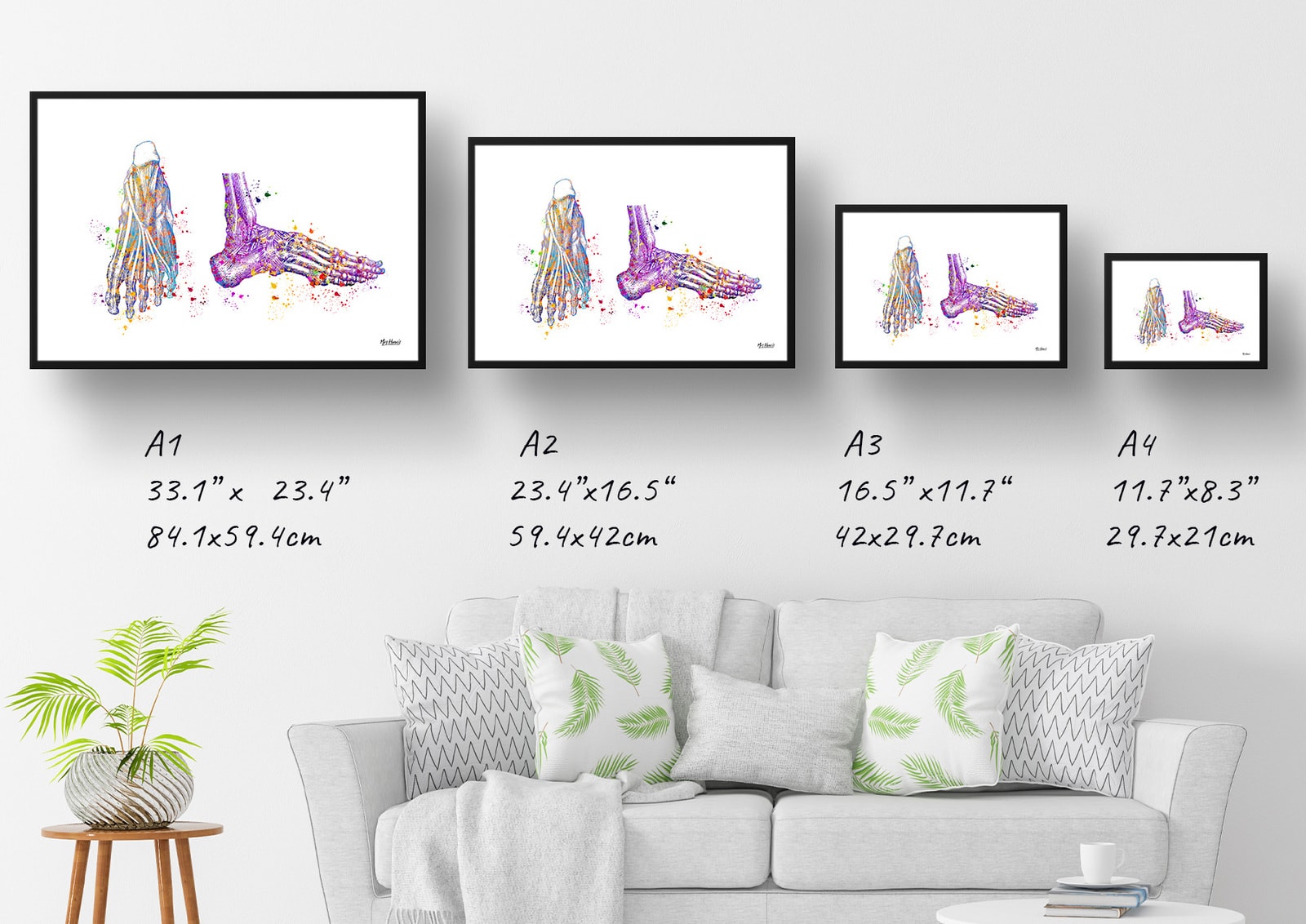 Feet Bones Anatomy Watercolour Print Foot Medical Doctor Office Clinic Wall Art 8 Feet Bones Anatomy Watercolour Print Foot Medical Doctor Office Clinic Wall Art - Image 6