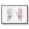 Hand Bones Anatomy Watercolour Print Hand Surgeon Medical Doctor Office Clinic Wall Art 2 paint splash medical hands framed art print front view white