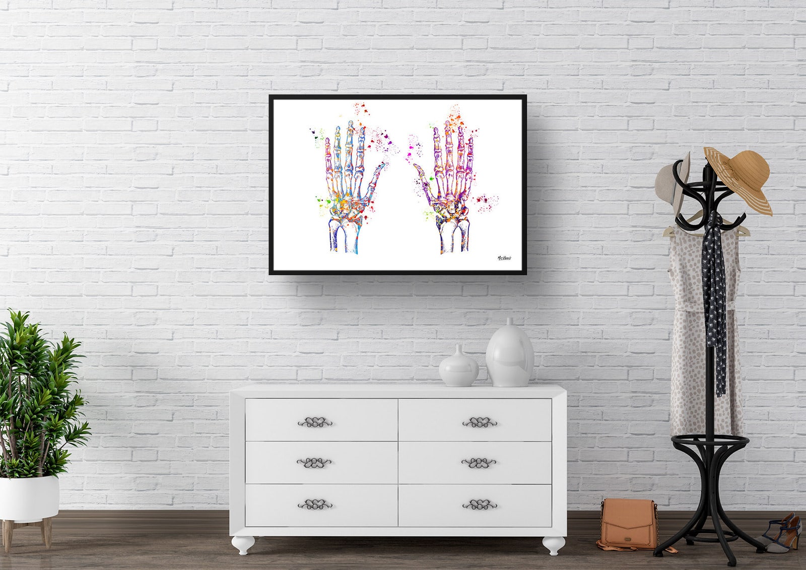 Hand Bones Anatomy Watercolour Print Hand Surgeon Medical Doctor Office Clinic Wall Art 4 Hand Bones Anatomy Watercolour Print Hand Surgeon Medical Doctor Office Clinic Wall Art - Image 2