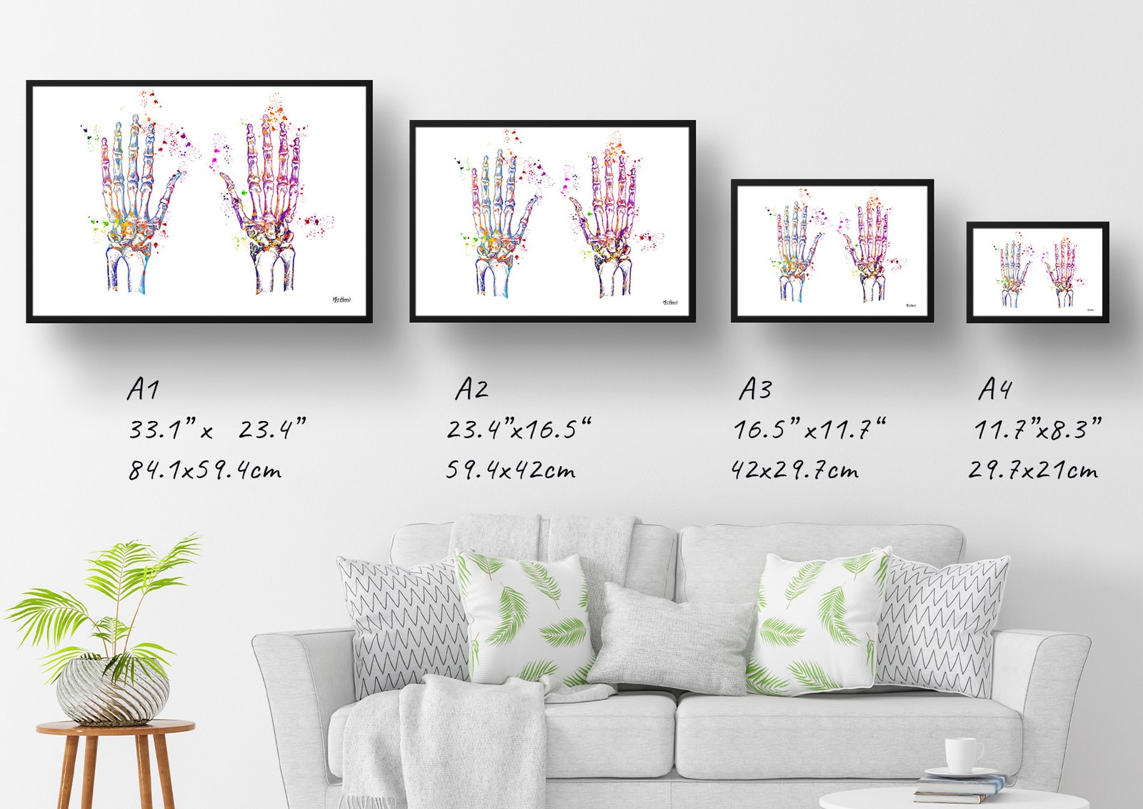 Hand Bones Anatomy Watercolour Print Hand Surgeon Medical Doctor Office Clinic Wall Art 8 Hand Bones Anatomy Watercolour Print Hand Surgeon Medical Doctor Office Clinic Wall Art - Image 6