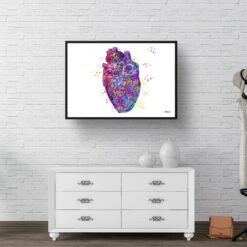 Heart Anatomy Watercolour Print Cardiologist Medical Doctor Office Clinic Wall Art 9 paint splash medical heart landscape framed art print 40x28 hall