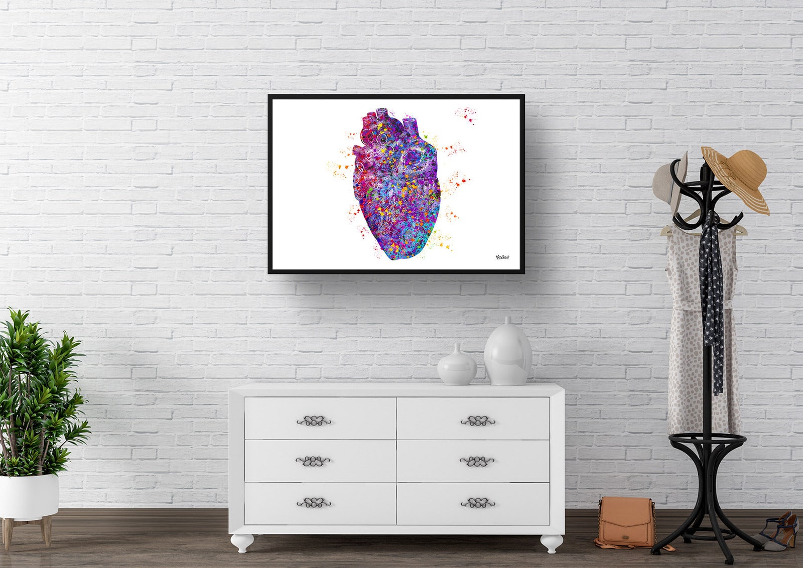 Heart Anatomy Watercolour Print Cardiologist Medical Doctor Office Clinic Wall Art 4 Heart Anatomy Watercolour Print Cardiologist Medical Doctor Office Clinic Wall Art - Image 2