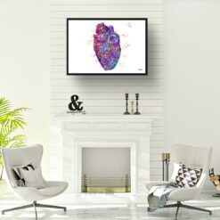 Heart Anatomy Watercolour Print Cardiologist Medical Doctor Office Clinic Wall Art 12 paint splash medical heart landscape framed art print a4 office