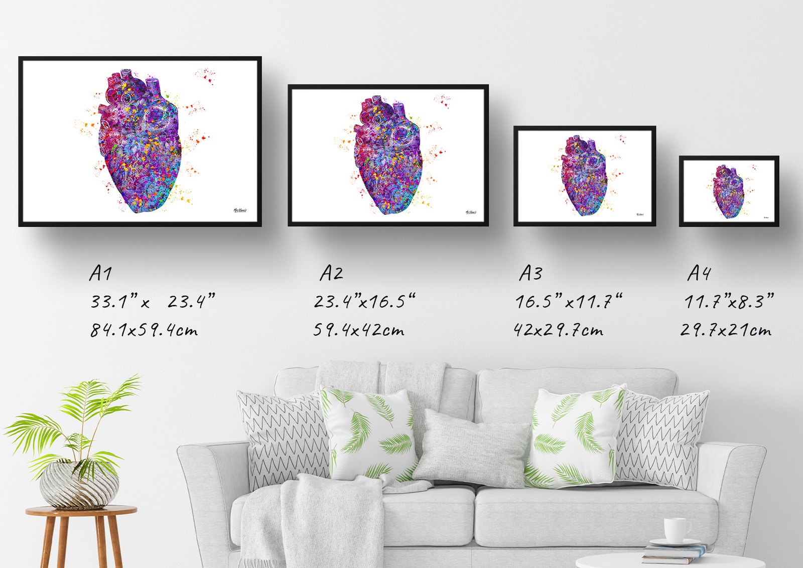 Heart Anatomy Watercolour Print Cardiologist Medical Doctor Office Clinic Wall Art 8 Heart Anatomy Watercolour Print Cardiologist Medical Doctor Office Clinic Wall Art - Image 6