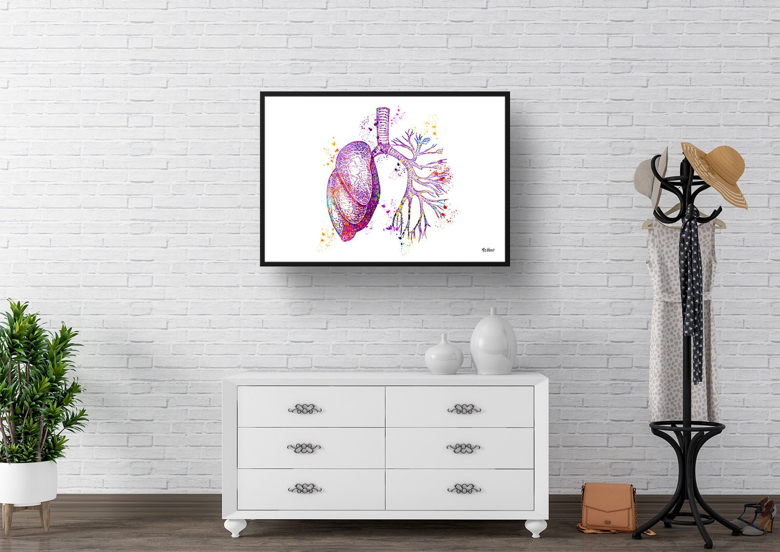 Lungs Anatomy Watercolour Print Pulmonologist Medical Doctor Office Clinic Wall Art 4 Lungs Anatomy Watercolour Print Pulmonologist Medical Doctor Office Clinic Wall Art - Image 2