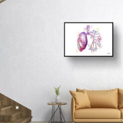 Lungs Anatomy Watercolour Print Pulmonologist Medical Doctor Office Clinic Wall Art 11 paint splash medical lungs landscape framed art print 40x28 living room