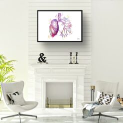 Lungs Anatomy Watercolour Print Pulmonologist Medical Doctor Office Clinic Wall Art 12 paint splash medical lungs landscape framed art print a4 office