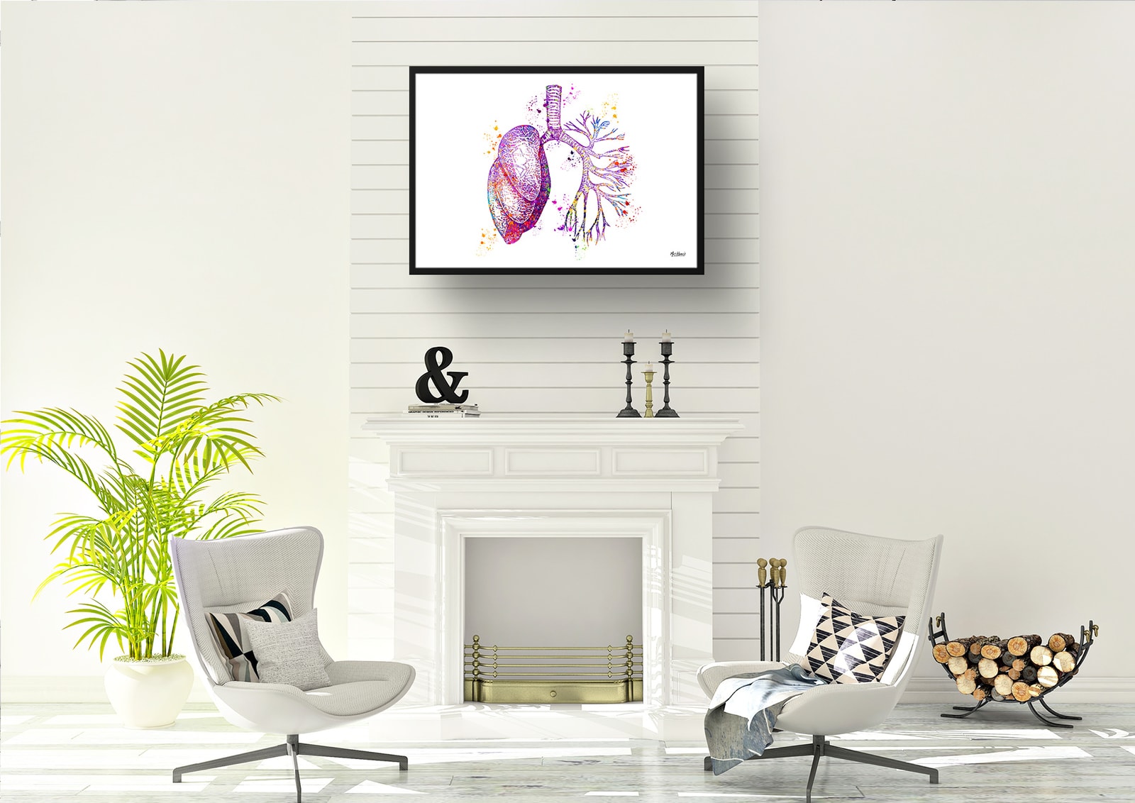 Lungs Anatomy Watercolour Print Pulmonologist Medical Doctor Office Clinic Wall Art 7 Lungs Anatomy Watercolour Print Pulmonologist Medical Doctor Office Clinic Wall Art - Image 5