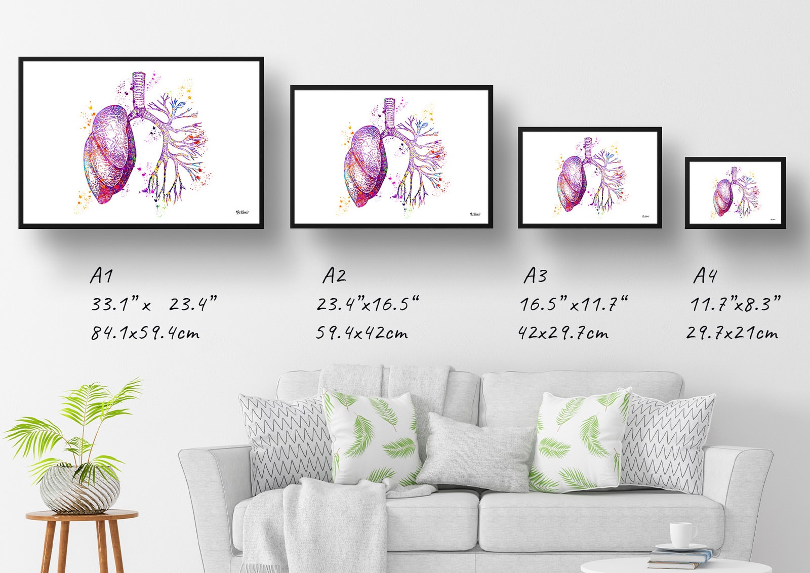 Lungs Anatomy Watercolour Print Pulmonologist Medical Doctor Office Clinic Wall Art 8 Lungs Anatomy Watercolour Print Pulmonologist Medical Doctor Office Clinic Wall Art - Image 6