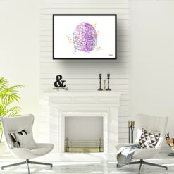 Mechanical Brain AI Watercolour Print Human Neurology Medical Doctor Office Clinic Wall Art 12 paint splash medical mechanical brain landscape framed art print a4 office