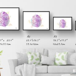 Mechanical Brain AI Watercolour Print Human Neurology Medical Doctor Office Clinic Wall Art 13 paint splash medical mechanical brain landscape framed art print size comparison