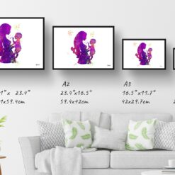 paint splash medical mother baby landscape framed art print size comparison
