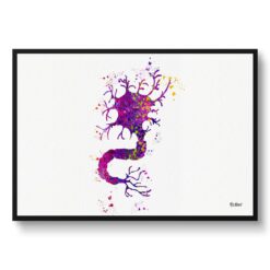 Nerve Cell Watercolour Print Human Neuroscience Medical Doctor Office Clinic Wall Art