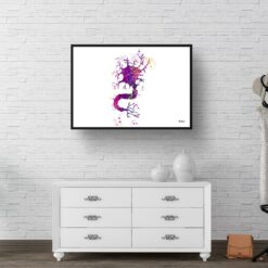 Nerve Cell Watercolour Print Human Neuroscience Medical Doctor Office Clinic Wall Art 9 paint splash medical nerve cell landscape framed art print 40x28 hall