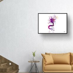 Nerve Cell Watercolour Print Human Neuroscience Medical Doctor Office Clinic Wall Art 11 paint splash medical nerve cell landscape framed art print 40x28 living room