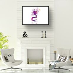 Nerve Cell Watercolour Print Human Neuroscience Medical Doctor Office Clinic Wall Art 12 paint splash medical nerve cell landscape framed art print a4 office