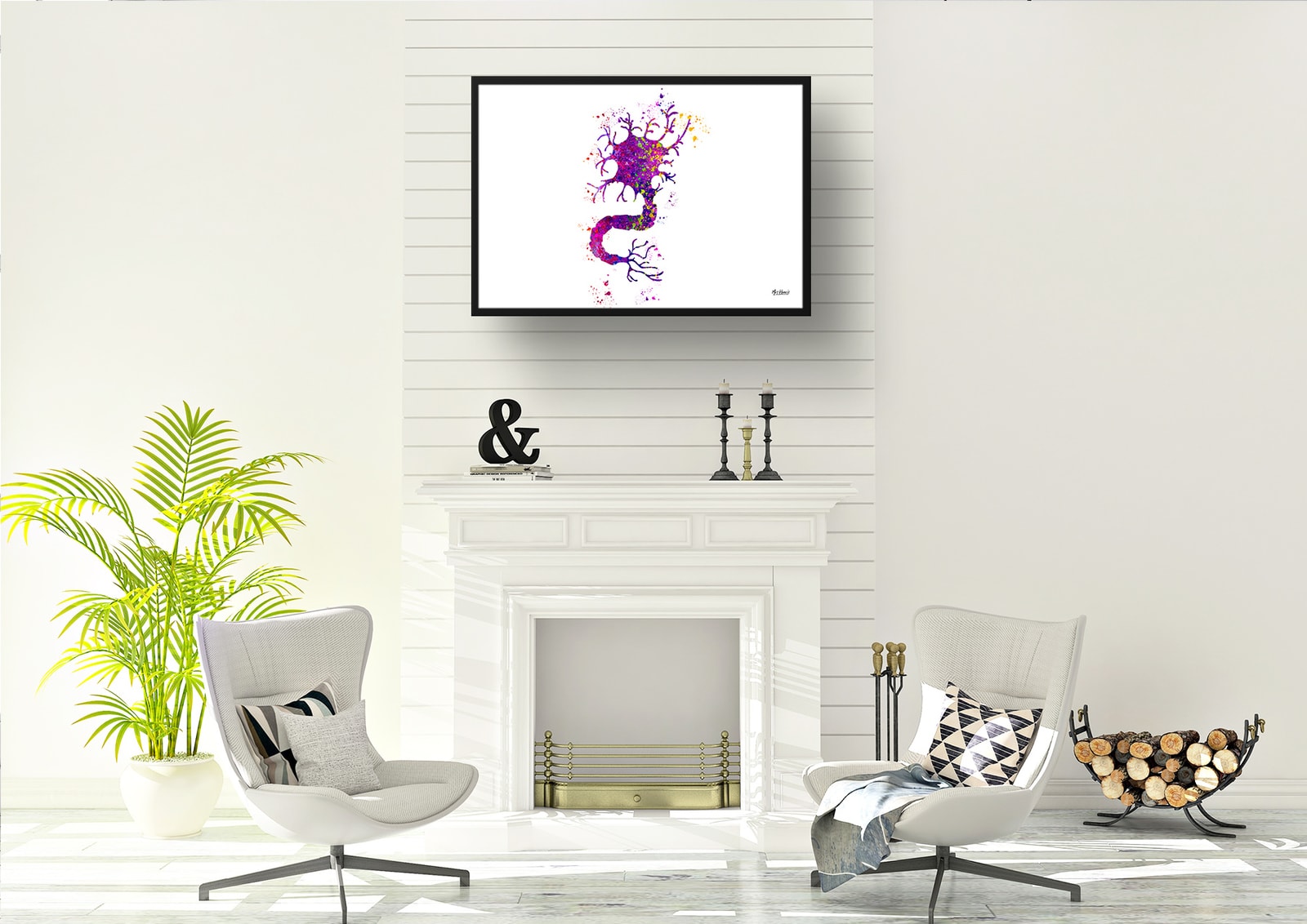 Nerve Cell Watercolour Print Human Neuroscience Medical Doctor Office Clinic Wall Art 7 Nerve Cell Watercolour Print Human Neuroscience Medical Doctor Office Clinic Wall Art - Image 5