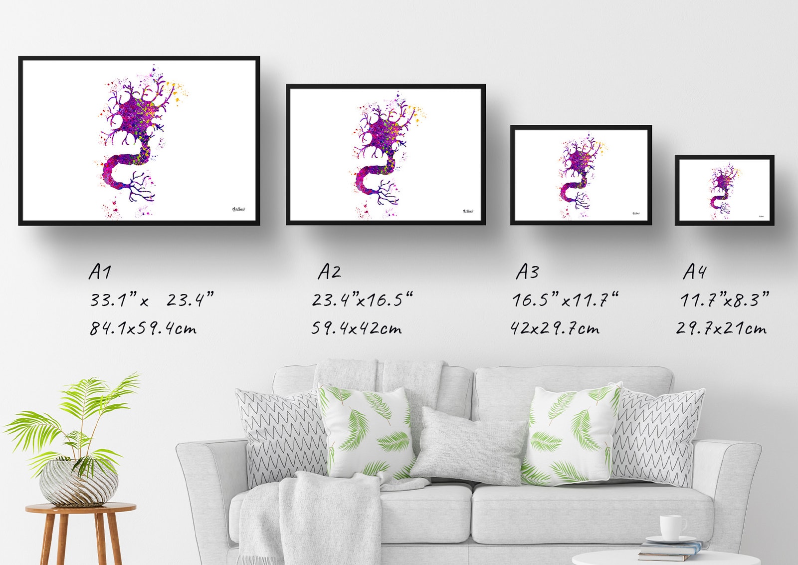 Nerve Cell Watercolour Print Human Neuroscience Medical Doctor Office Clinic Wall Art 8 Nerve Cell Watercolour Print Human Neuroscience Medical Doctor Office Clinic Wall Art - Image 6