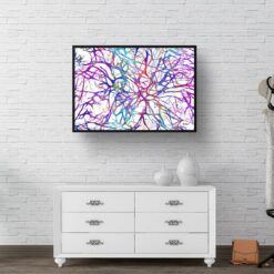 paint splash medical neurons landscape framed art print 40x28 hall